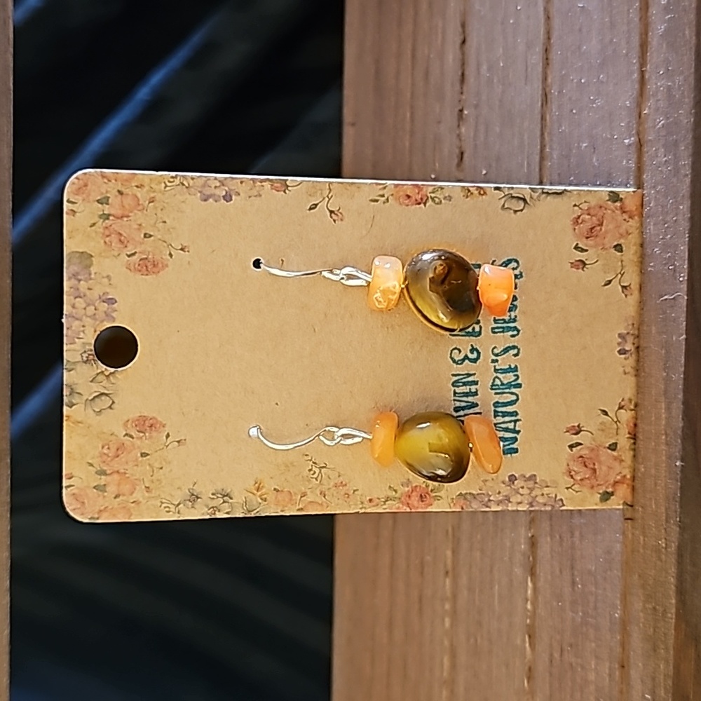 MLB natural stones earrings sf giants